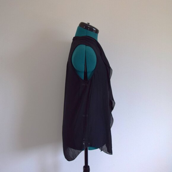 Artizia Babaton Silk Flowy Deep V Ruffle Tank Top - Picture 3 of 6